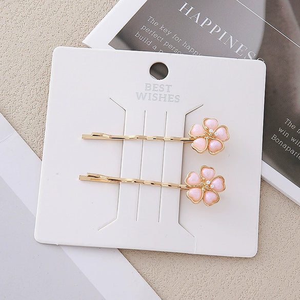 Wholesale Women's Handmade Acetic Acid Minimalist Plants Flowers Hair Clip Hair Accessories
