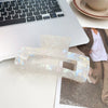 Wholesale Women's Handmade Acetic Acid Plate Shark Hair Grab Clip With Checkerboard Pattern