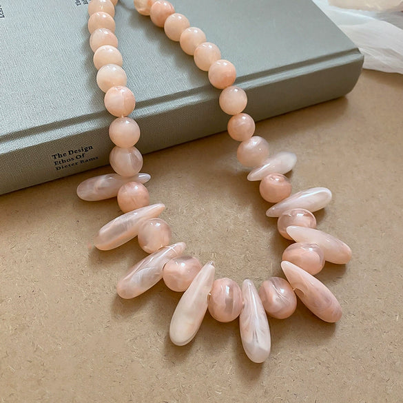 Wholesale Women's Handmade Acrylic Geometric Clavicle Chain Ethnic Style Necklace