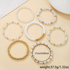 Wholesale Women's Handmade Acrylic Geometric Crystal Beaded Elastic Rope Bracelet Suit