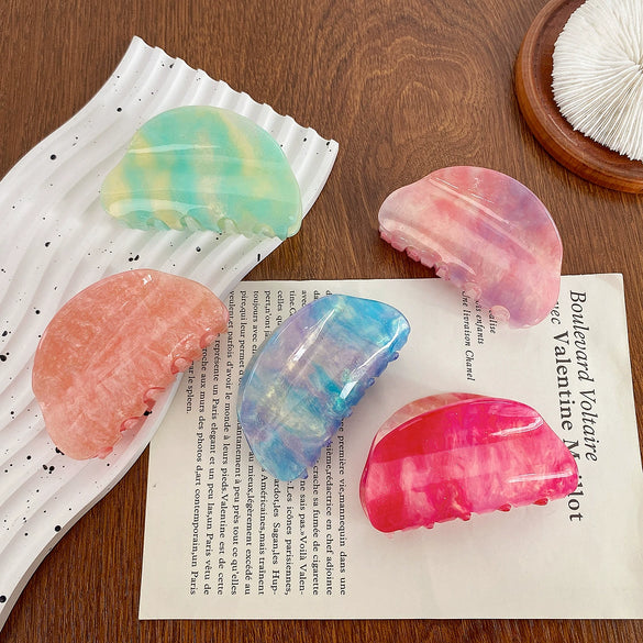 Wholesale Women's Handmade Acrylic Semicircle Geometric Hair Grab Clip