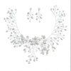 Wholesale Women's Handmade Alloy Pearl Rhinestone Crystal Bridal Jewelry Set With Ball Chain Earrings Necklace