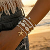 Wholesale Women's Handmade Alloy Starfish Shell Beaded Bracelet Set With Geometric And Animal Zodiac Patterns