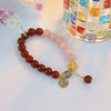 Wholesale Women's Handmade Artificial Crystal Peach Blossom And Red Agate Elegant Bracelet