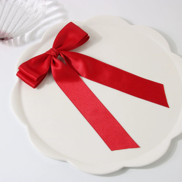 Wholesale Women's Handmade Cloth Doublelayer Bow Duckbill Clip Hair Accessory