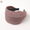 Wholesale Women's Handmade Cloth Widebrimmed Toothed Solid Color Hair Band Hair Accessories