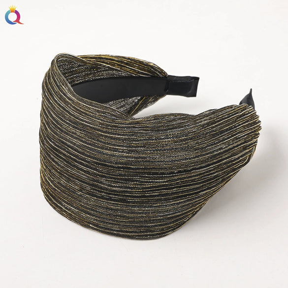 Wholesale Women's Handmade Cloth Widebrimmed Toothed Solid Color Hair Band Hair Accessories