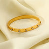 Wholesale Women's Handmade Diamond Buckle Stackable Bracelet In Stainless Steel