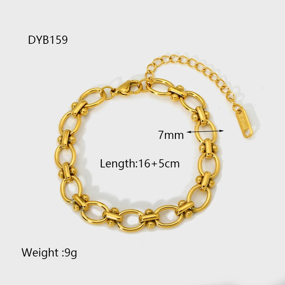 Wholesale Women's Handmade Diamond Buckle Stackable Bracelet In Stainless Steel