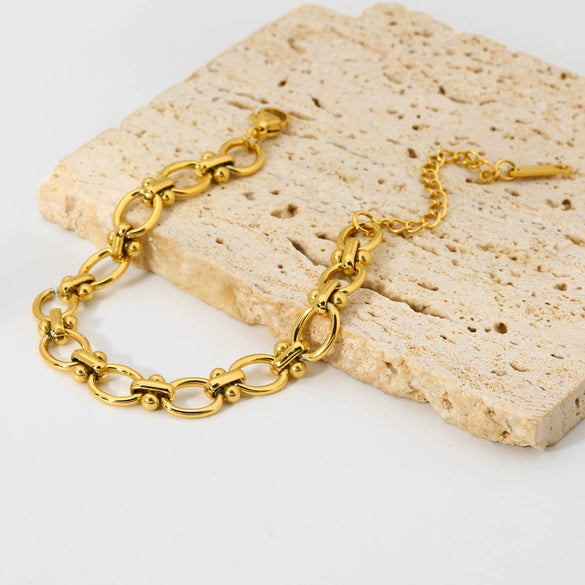 Wholesale Women's Handmade Diamond Buckle Stackable Bracelet In Stainless Steel