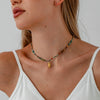 Wholesale Women's Handmade Electroplated Geometric Conch Pendant Stainless Steel Ball Chain Necklace