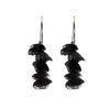 Wholesale Women's Handmade Fabric Flower Exaggerated Large Long Tassel Earrings Sweet Style