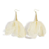 Wholesale Women's Handmade Fabric Flower Exaggerated Large Long Tassel Earrings Sweet Style
