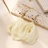Wholesale Women's Handmade Fabric Flower Exaggerated Large Long Tassel Earrings Sweet Style
