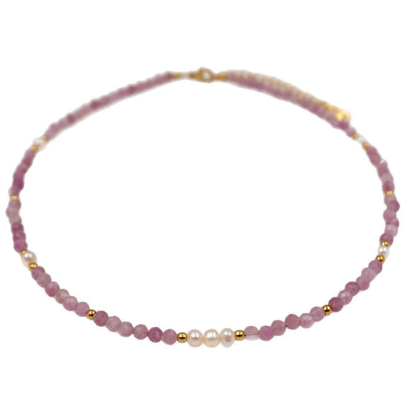 Wholesale Women's Handmade Geometric Artificial Crystal And Freshwater Pearl Clavicle Necklace