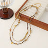 Wholesale Women's Handmade Geometric Czech Beads Red Agate Red Stone Copper Pendant Necklace