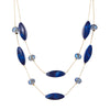 Wholesale Women's Handmade Geometric Marble Resin And Alloy Beaded Doublelayer Necklace