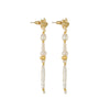 Wholesale Women's Handmade Geometric Natural Freshwater Pearl And Copper Earrings In Palace Style