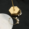 Wholesale Women's Handmade Geometric Pearl Earrings With Original Design