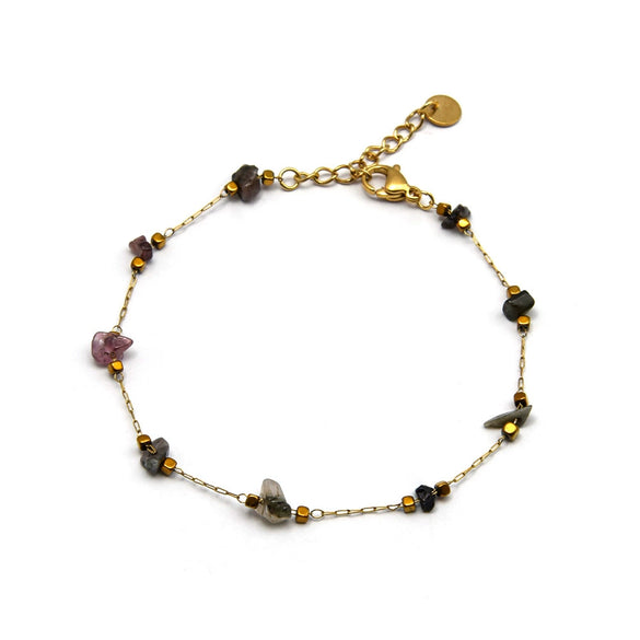 Wholesale Women's Handmade Geometric Stainless Steel Crystal Beaded Bracelet Jewelry