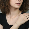Wholesale Women's Handmade Geometric Stainless Steel 18K Gold Plated Crystal Crushed Stone Chain Bracelet
