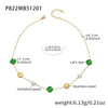Wholesale Women's Handmade Geometric Stainless Steel Rubber Bead Clavicle Necklace With 18K Real Gold Texture Plating