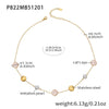 Wholesale Women's Handmade Geometric Stainless Steel Rubber Bead Clavicle Necklace With 18K Real Gold Texture Plating