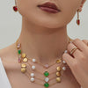 Wholesale Women's Handmade Geometric Stainless Steel Rubber Bead Clavicle Necklace With 18K Real Gold Texture Plating