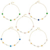 Wholesale Women's Handmade Geometric Stainless Steel Rubber Bead Clavicle Necklace With 18K Real Gold Texture Plating