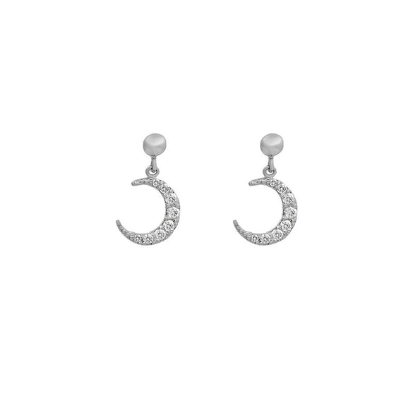 Wholesale Women's Handmade Geometric Star And Moon Earrings Copper Plated With Real Gold And Micro Inlaid Zircon