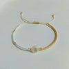 Wholesale Women's Handmade Glass Glaze Letter Geometric Beaded Bracelet