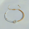 Wholesale Women's Handmade Glass Glaze Letter Geometric Beaded Bracelet