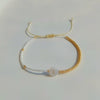 Wholesale Women's Handmade Glass Glaze Letter Geometric Beaded Bracelet