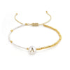 Wholesale Women's Handmade Glass Glaze Letter Geometric Beaded Bracelet