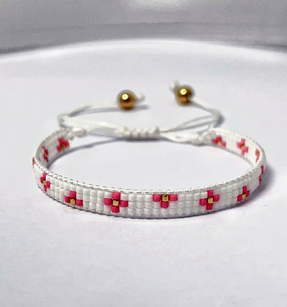 Wholesale Women's Handmade Glass Glazed Geometric Pattern Bracelet