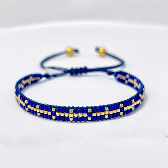 Wholesale Women's Handmade Glass Glazed Geometric Pattern Bracelet