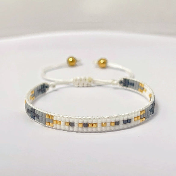Wholesale Women's Handmade Glass Glazed Geometric Pattern Bracelet