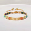 Wholesale Women's Handmade Glass Glazed Geometric Pattern Bracelet