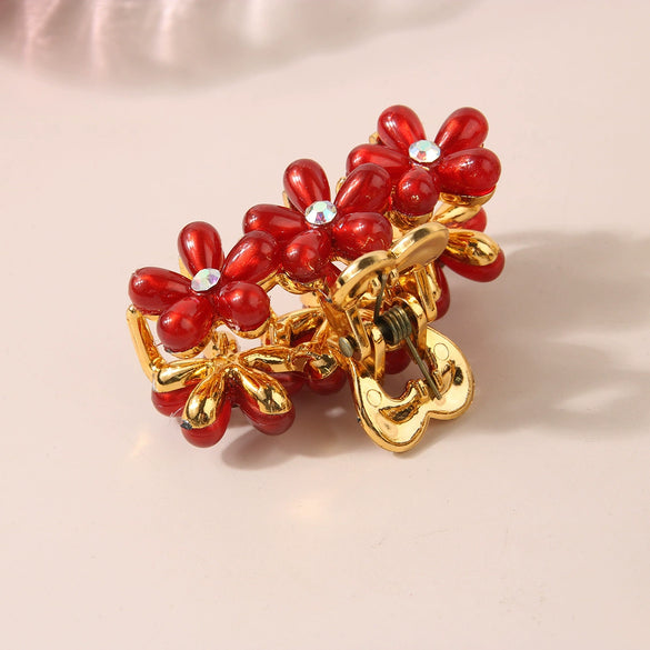 Wholesale Women's Handmade Imitation Pearl Plant Flower Hair Claw Hair Accessories