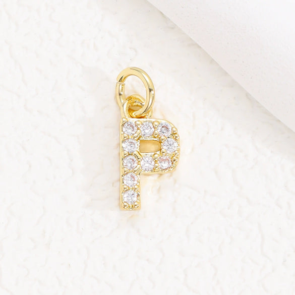 Wholesale Women's Handmade Jewelry Copper Letter Pendant Necklace With Micropaved Zircon