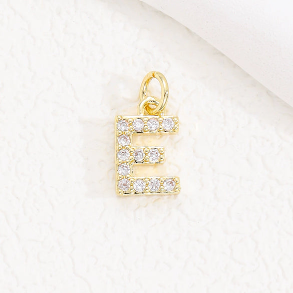 Wholesale Women's Handmade Jewelry Copper Letter Pendant Necklace With Micropaved Zircon