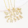 Wholesale Women's Handmade Jewelry Copper Letter Pendant Necklace With Micropaved Zircon