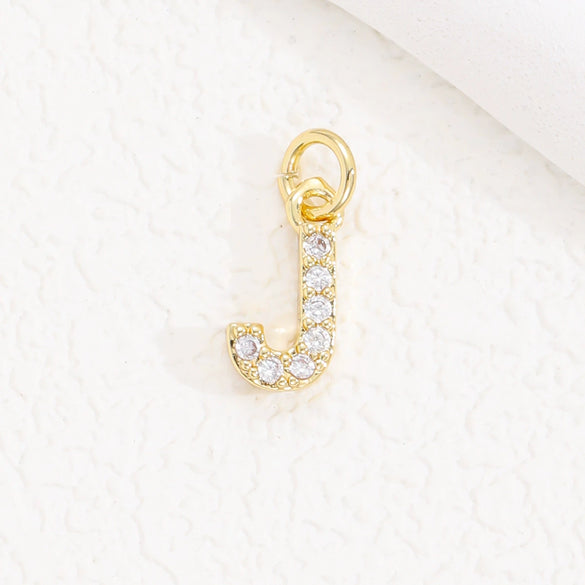 Wholesale Women's Handmade Jewelry Copper Letter Pendant Necklace With Micropaved Zircon