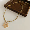 Wholesale Women's Handmade Knitting Cord Copper Flower Pendant Clavicle Chain Necklace Retro Ethnic Style