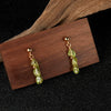 Wholesale Women's Handmade Light Luxury S925 Sterling Silver Natural Olivine Color Geometric Earrings
