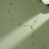 Wholesale Women's Handmade Minimalist Geometric Turquoise Yshaped Clavicle Necklace In 925 Silver With Electroplating