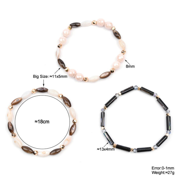 Wholesale Women's Handmade Multilayer Beaded Bracelet Shell Geometric Style
