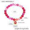 Wholesale Women's Handmade Natural Agate Beaded Elastic Cord Bracelet With Geometric Pattern Stainless Steel Material And Electroplating Processing