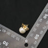 Wholesale Women's Handmade Natural Freshwater Pearl Earrings With Micro Inlaid White Zircon And Flower Design