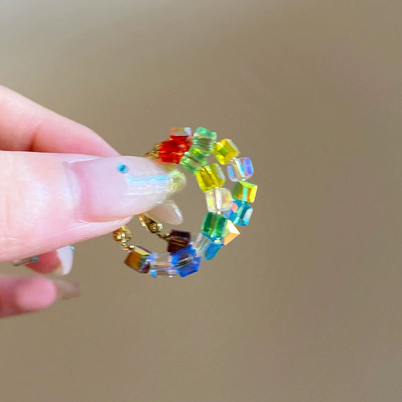 Wholesale Women's Handmade Plastic And Resin Flowershaped Tassel Earrings Little Fresh Style